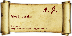Abel Janka névjegykártya